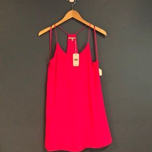 Spaghetti Strap Hot Pink Dress